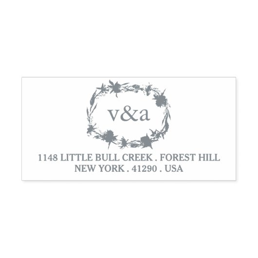 ワイルドフラワーリース差出人住所 セルフインキングスタンプ (デザイン)