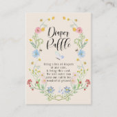 ワイルドフラワーリース水彩おむつラッフル エンクロージャーカード (正面)