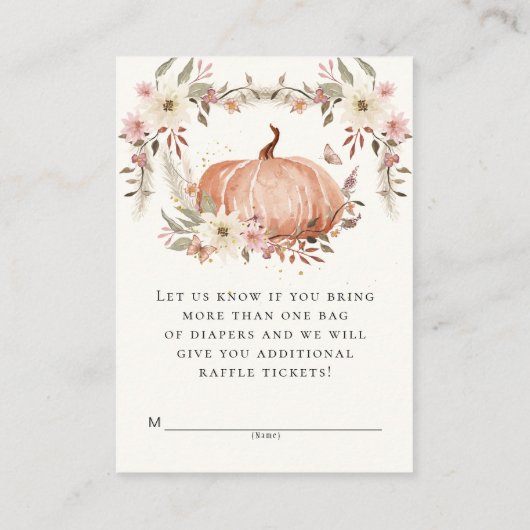 ワイルドフラワーリース水彩おむつラッフル エンクロージャーカード (裏面)