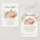 ワイルドフラワーリース水彩おむつラッフル エンクロージャーカード (正面/裏面)