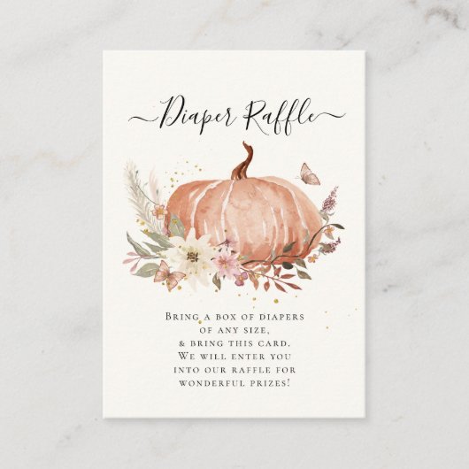 ワイルドフラワーリース水彩おむつラッフル エンクロージャーカード (正面)