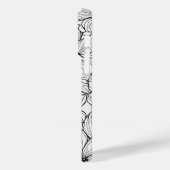 ワイルドフラワーリース白と黒パーソナライズされた Case-Mate iPhoneケース (裏面 / 左)