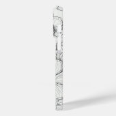 ワイルドフラワーリース白と黒パーソナライズされた Case-Mate iPhoneケース (裏面 / 左)