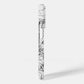 ワイルドフラワーリース白と黒パーソナライズされた Case-Mate iPhoneケース (裏面 / 右)