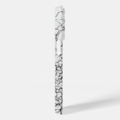 ワイルドフラワーリース白と黒パーソナライズされた Case-Mate iPhoneケース (裏面 / 右)