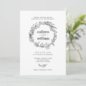 ワイルドフラワーリース素朴フォーク結婚ズ 招待状 (スタンド正面)
