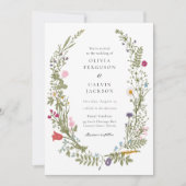 ワイルドフラワーリース結婚式招待状 招待状 (正面)
