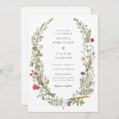 ワイルドフラワーリース結婚式招待状 招待状 (正面/裏面)