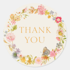 ワイルドフラワーリース　サンキュー ラウンドシール