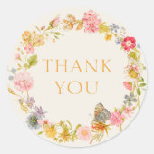 ワイルドフラワーリース　サンキュー ラウンドシール (正面)
