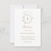 ワイルドフラワーリース |バプテスマ招待状 招待状 (正面)
