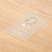 ワイルドフラワーリース | バプテスマ | 霜の降りた招待状 アクリル招待状 (レイダウン)