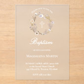 ワイルドフラワーリース | バプテスマ | 霜の降りた招待状 アクリル招待状 (正面)