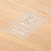 ワイルドフラワーリース |確認 アクリル招待状 (レイダウン)