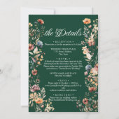 ワイルドフラワーリーフ秋イン愛と詳細結婚ズ 招待状 (裏面)