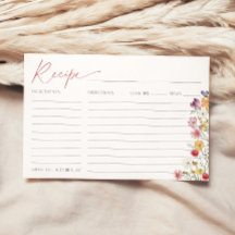 ワイルドフラワーレシピカードブライダルシャワーラブイン開花