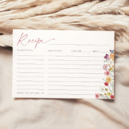 ワイルドフラワーレシピカードブライダルシャワーラブイン開花 招待状