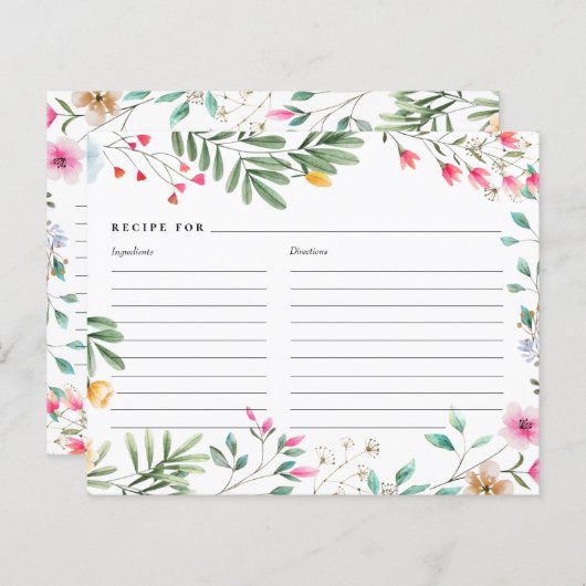 ワイルドフラワーレシピカード (正面/裏面)