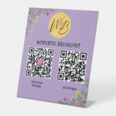 ワイルドフラワーレストランメニュー、Instagram Qrコード 台座サイン (正面)