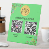 ワイルドフラワーレストランメニュー、Instagram Qrコード 台座サイン (インサイチュ)
