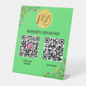 ワイルドフラワーレストランメニュー、Instagram Qrコード 台座サイン (正面)