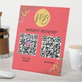 ワイルドフラワーレストランメニュー、Instagram Qrコード 台座サイン (インサイチュ)