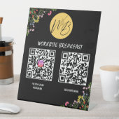 ワイルドフラワーレストランメニュー、Instagram Qrコード 台座サイン (インサイチュ)