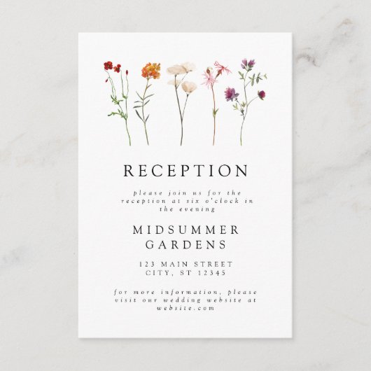 ワイルドフラワーレズビアンプライドウェディングレセプション情報 エンクロージャーカード (正面)