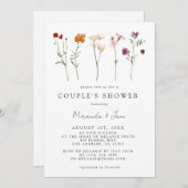 ワイルドフラワーレズビアンプライドフローラカップルのシャワー 招待状 (正面/裏面)
