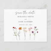 ワイルドフラワーレズビアンプライドフローラ日付を保存 インビテーションポストカード (正面)