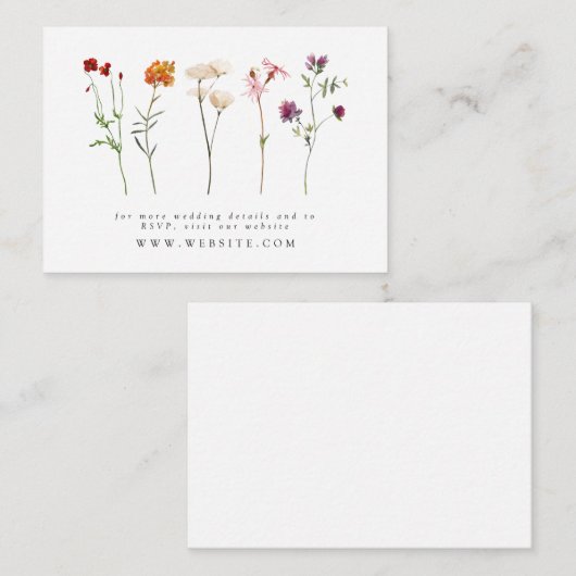 ワイルドフラワーレズビアンプライドフローラ結婚のウェブサイト エンクロージャーカード (正面/裏面)