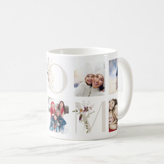 ワイルドフラワーレターMOM |母の日 コーヒーマグカップ (正面右)