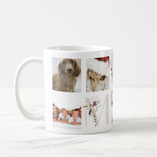 ワイルドフラワーレターMOM |母の日 コーヒーマグカップ (左)