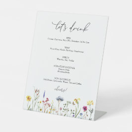 ワイルドフラワーレッツドリンクバー看板 台座サイン