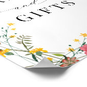 ワイルドフラワーレッドイエローカード&ギフトサイン ポスター (角)