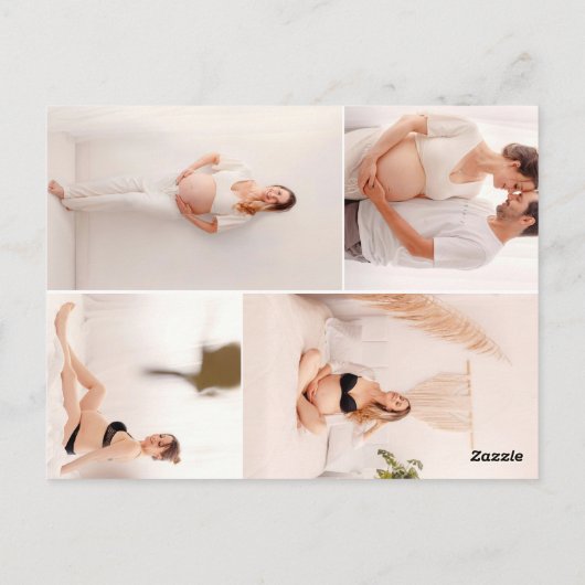 ワイルドフラワーレッドボウ赤ちゃんシャワー ポストカード (裏面)