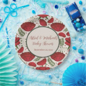 ワイルドフラワーレッドポピー赤ちゃんシャワー ペーパープレート (パーティー)