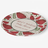 ワイルドフラワーレッドポピー赤ちゃんシャワー ペーパープレート (アングル)