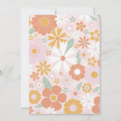 ワイルドフラワーレトロフローラ最初の誕生日招待状 招待状 (裏面)