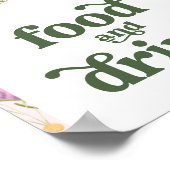 ワイルドフラワーレトロベビーシャワーフード&ドリンクサイン ポスター (角)