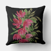 ワイルドフラワーレースのテクスチャ付きボホの水色 クッション (裏面)