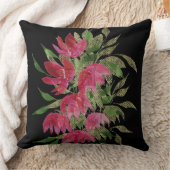 ワイルドフラワーレースのテクスチャ付きボホの水色 クッション (ブランケット)