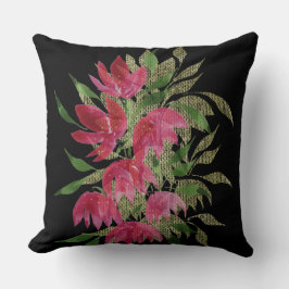 ワイルドフラワーレースのテクスチャ付きボホの水色 クッション