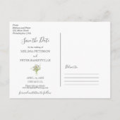 ワイルドフラワーロマンチック日付はがきを保存 案内ポストカード (裏面)