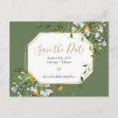 ワイルドフラワーロマンチック日付はがきを保存 案内ポストカード (正面)