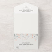 ワイルドフラワーロマンティックパステルズガーデン結婚パーティー オールインワン招待状 (外側)