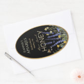 ワイルドフラワーローカル生ハニーラベルビーブラック金ゴールド 楕円形シール (封筒)