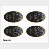 ワイルドフラワーローカル生ハニーラベルビーブラック金ゴールド 楕円形シール (シート)