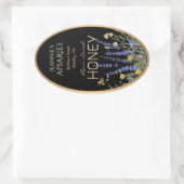 ワイルドフラワーローカル生ハニーラベルビーブラック金ゴールド 楕円形シール (バッグ)