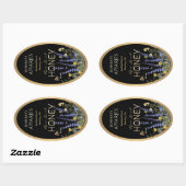 ワイルドフラワーローカル生ハニーラベルビーブラック金ゴールド 楕円形シール (シート)